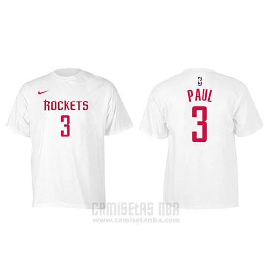 Camiseta Manga Corta Chris Paul Houston Rockets 2019 Blanco